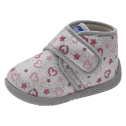 Chicco Polacchino tofu casa argento con all over cuori –