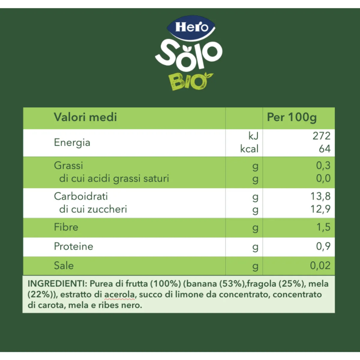 Hero Pouch bluey mela banana fragola 100g –