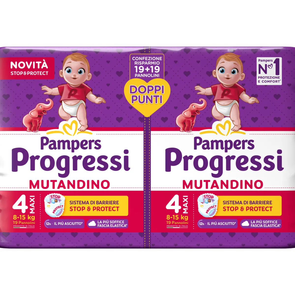 Catalogo Pampers Progressi mutandino 8-15 kg misura 4 maxi x19+19 – pampers