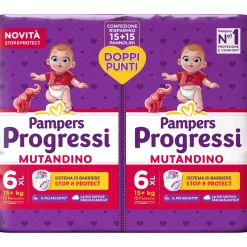 Catalogo Pampers Progressi mutandino extra large taglia 6 pacco doppio 30 pezzi – pampers