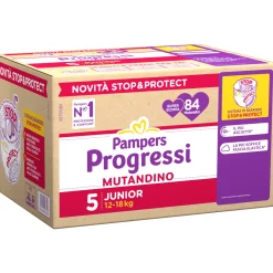 Catalogo Pampers Progressi mutandino taglia 5 junior pacco scorta x84 – pampers