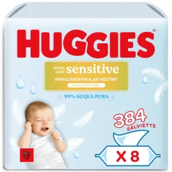 Huggies Salviette extra care sensitive 8×48 pezzi