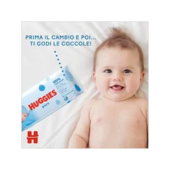 Huggies Salviette pure umidificate per bambini 3 pacchi da 56 pezzi –