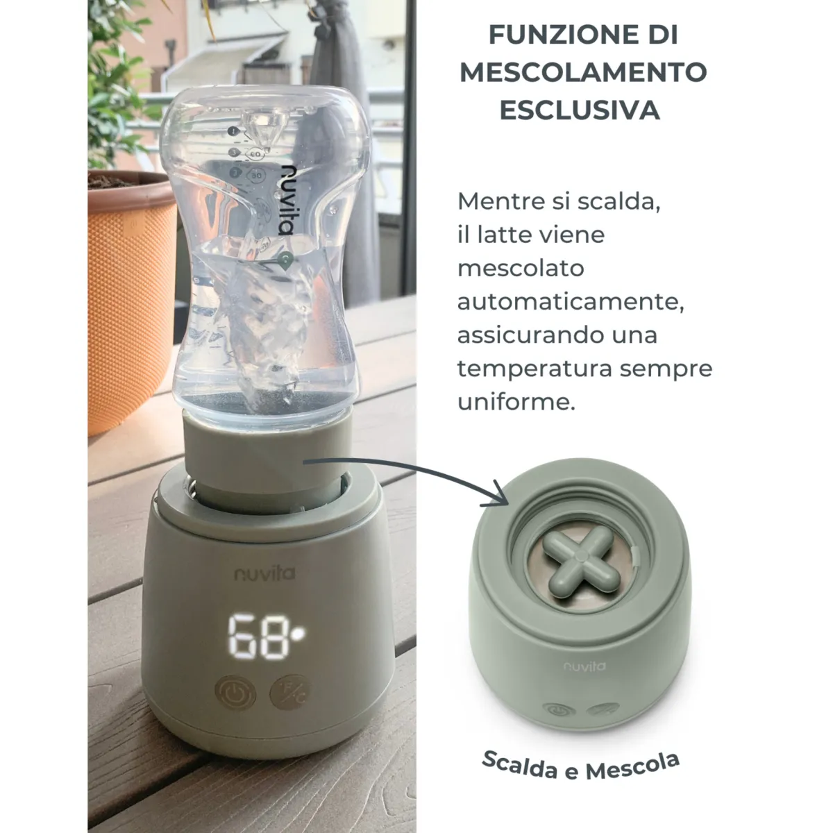Nuvita Scaldabiberon portatile mix70 universale con funzione di mescolamento 1164 –