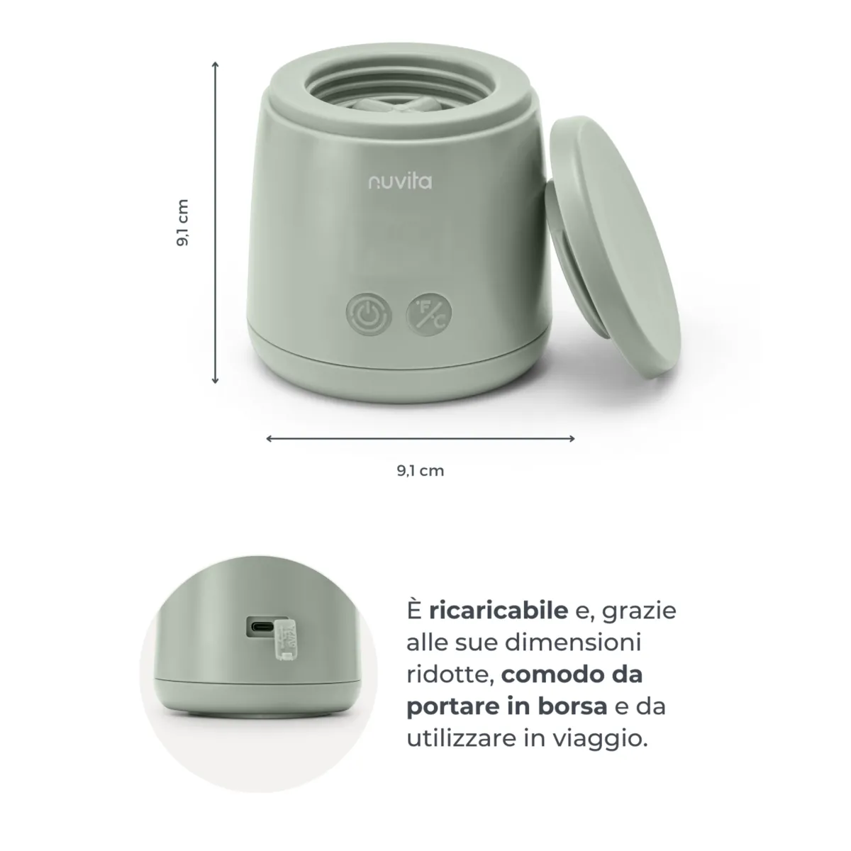 Nuvita Scaldabiberon portatile mix70 universale con funzione di mescolamento 1164 –