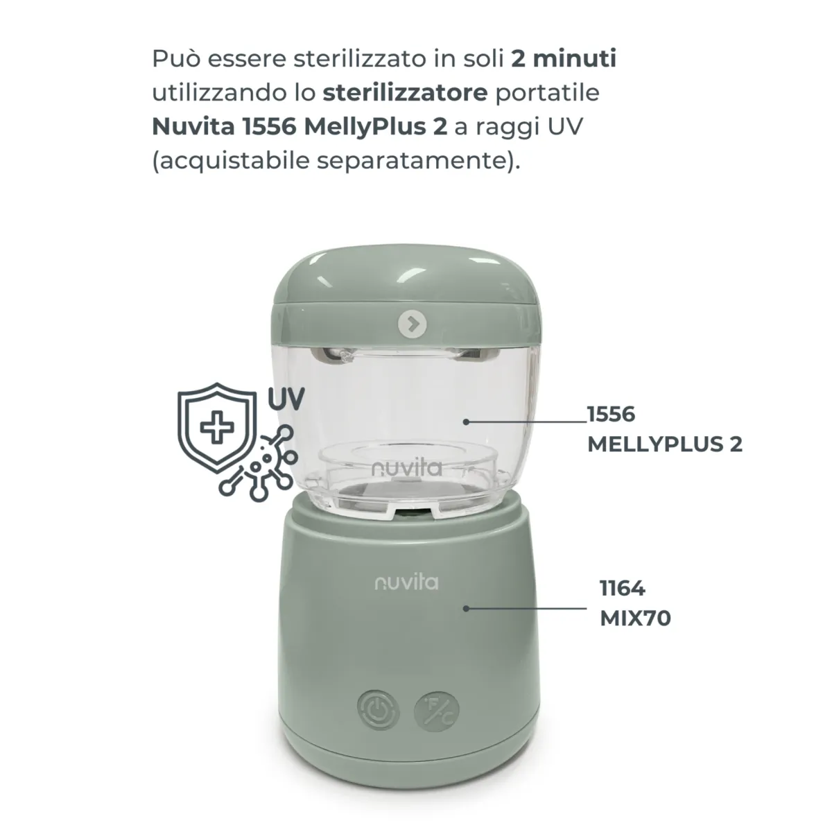 Nuvita Scaldabiberon portatile mix70 universale con funzione di mescolamento 1164 –
