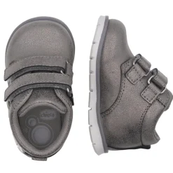 Chicco Scarpa fresia doppio velcro acciaio con app. cuori-fiori –