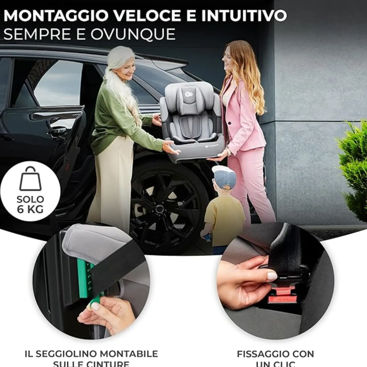 KinderKraft Seggiolino auto comfort up 2 i-size 76-150cm grey –