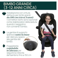 Chicco Seggiolino auto everone i-size black 40-150cm –