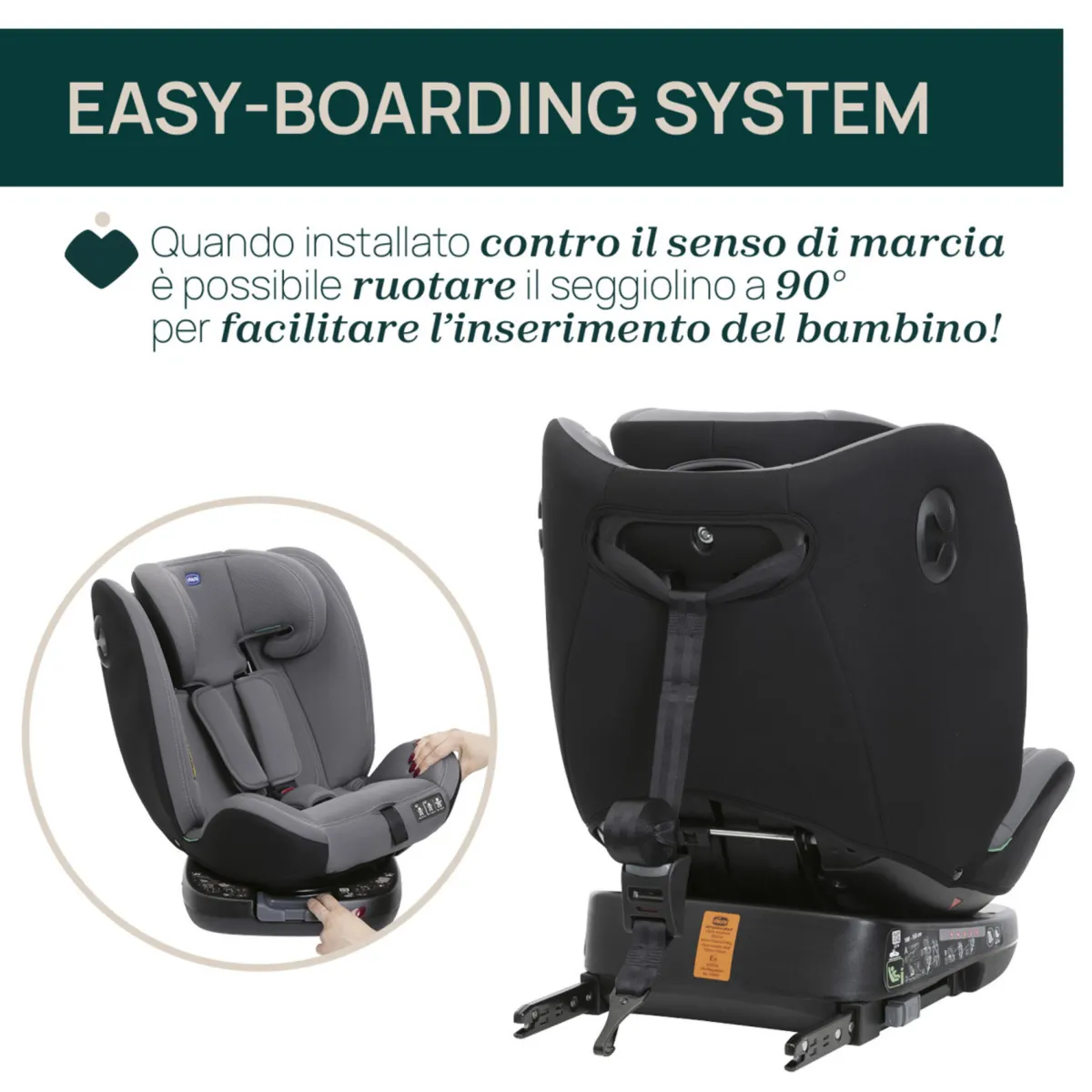 Chicco Seggiolino auto unico evo i-size (40-150 cm) grey black –
