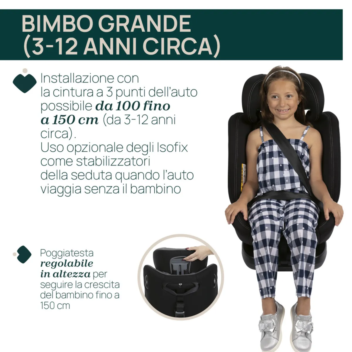 Chicco Seggiolino auto unico evo i-size (40-150 cm) grey black –