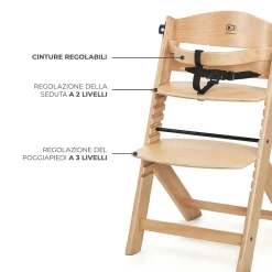 KinderKraft Seggiolone pappa enock natural wood –