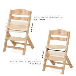 KinderKraft Seggiolone pappa enock natural wood –