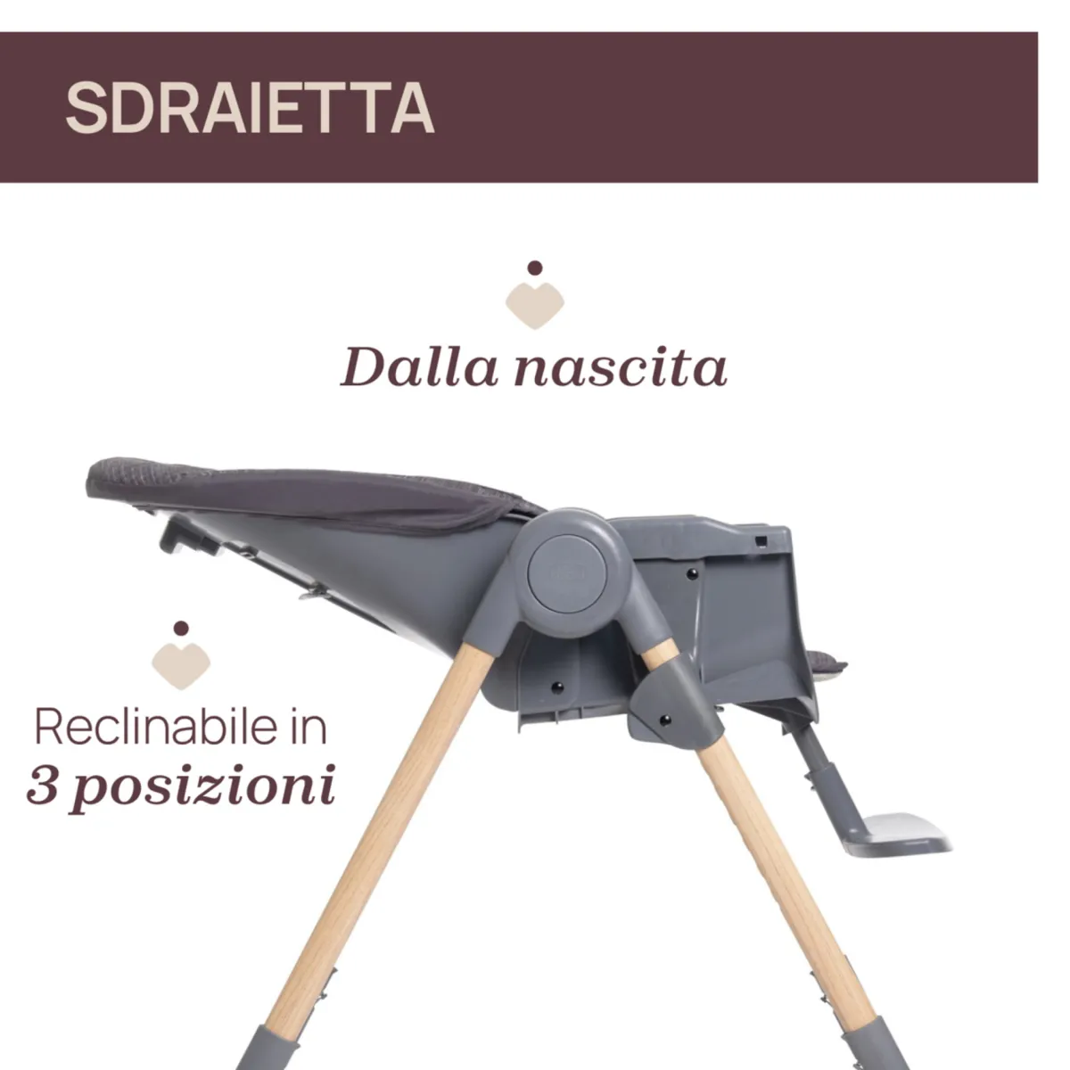 Chicco Seggiolone polly essential coal –