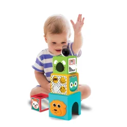 B-Kids Set 2 in 1 busy stack & nest ball drop + happy hoops