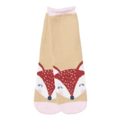 Mawi Set 2 paia di calze antiscivolo bimba rosa e beige stampate