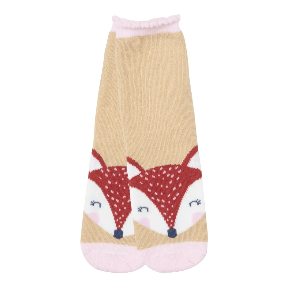 Mawi Set 2 paia di calze antiscivolo bimba rosa e beige stampate