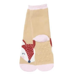 Mawi Set 2 paia di calze antiscivolo bimba rosa e beige stampate