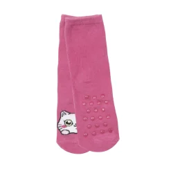 Mawi Set 2 paia di calze antiscivolo bimba rosa con gattino