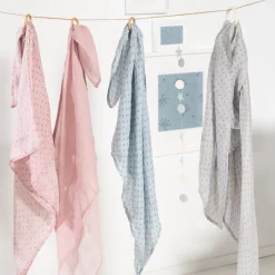 ROBA GMBH Set 2 pcs tenda mussola 120×120 pink – roba