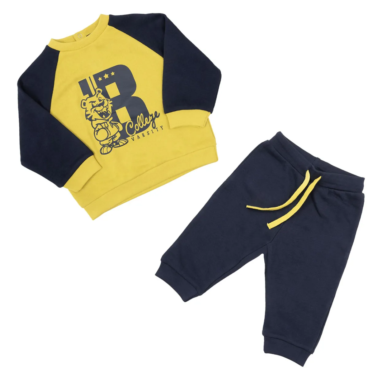 Mawi Set 2 pezzi felpa + pantalone bimbo /giallo