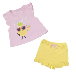 Mawi Set 2 pezzi jersey canotta e shorts bimba /giallo