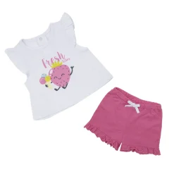 Mawi Set 2 pezzi jersey canotta e shorts bimba /rosa