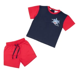 Mawi Set 2 pezzi maglietta mezza manica + pantaloncino bimbo /blu