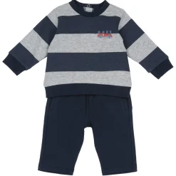 Chicco Set 2 pz felpa rigata+pantaloni felpa blu –