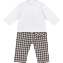 Chicco Set 2 pz t-shirt ml applicazione orso+pantaloni vichy –