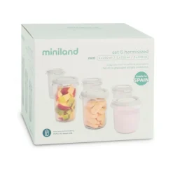 Miniland Set di 6 contenitori ermetici mint –