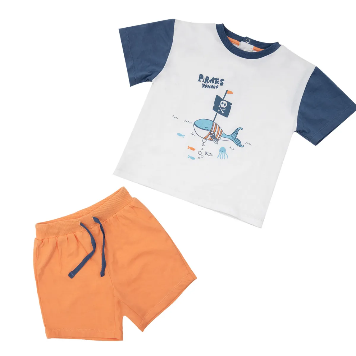 Mawi Set due pezzi t-shirt + shorts bimbo bianco/