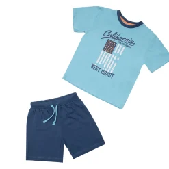 Mawi Set due pezzi t-shirt + shorts bimbo azzurro/