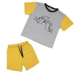 Mawi Set due pezzi t-shirt + shorts bimbo grigio/