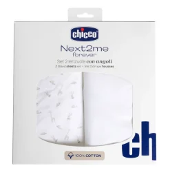 Chicco Set lenzuola cotone next2me forever cloud –