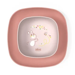 Chicco Set piatto piano e ciotola 12m+ rosa –