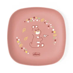 Chicco Set piatto piano e ciotola 12m+ rosa –