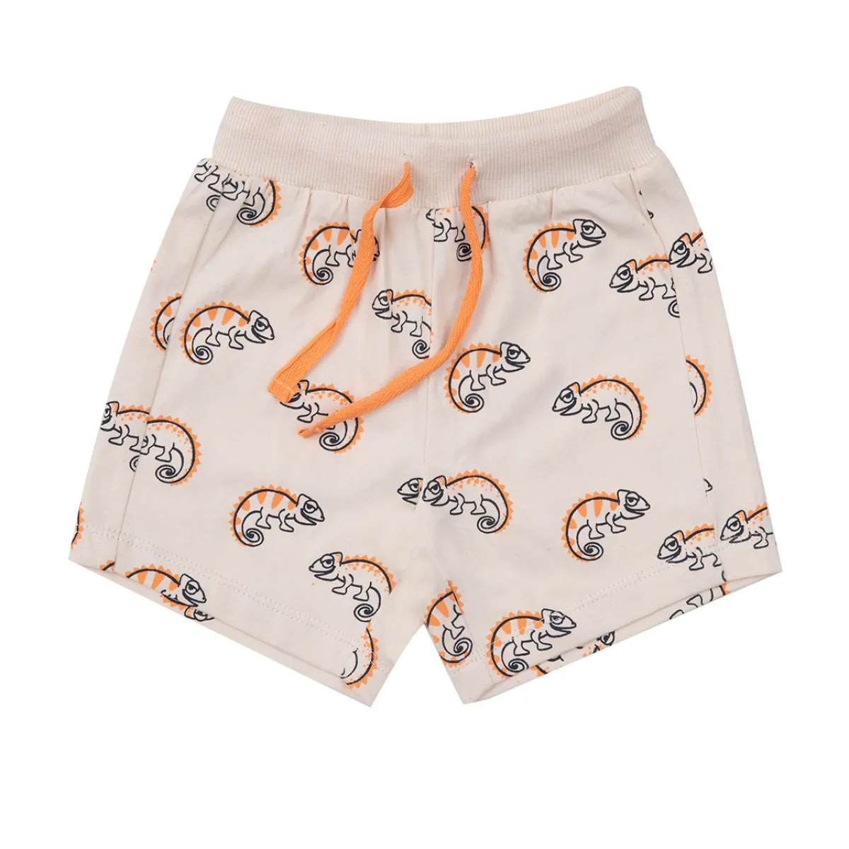 Mawi Short bimbo jersey beige/arancio stampato