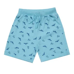 Mawi Short jersey bimbo azzurro stampato