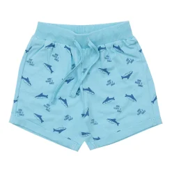 Mawi Short jersey bimbo azzurro stampato