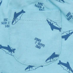 Mawi Short jersey bimbo azzurro stampato