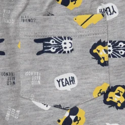 Mawi Short jersey bimbo grigio chiaro stampato