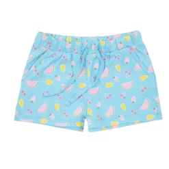 Mawi Shorts jersey bimba azzurro stampa frutta