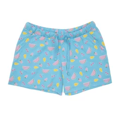 Mawi Shorts jersey bimba azzurro stampa frutta