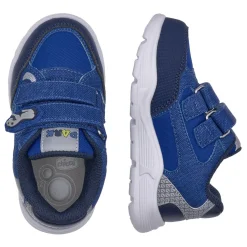 Chicco Sneaker fante blu con suola in eva con dettagli fluo dino –