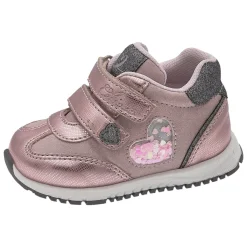 Chicco Sneaker giamma doppio velcro rosa con cuore glitter –