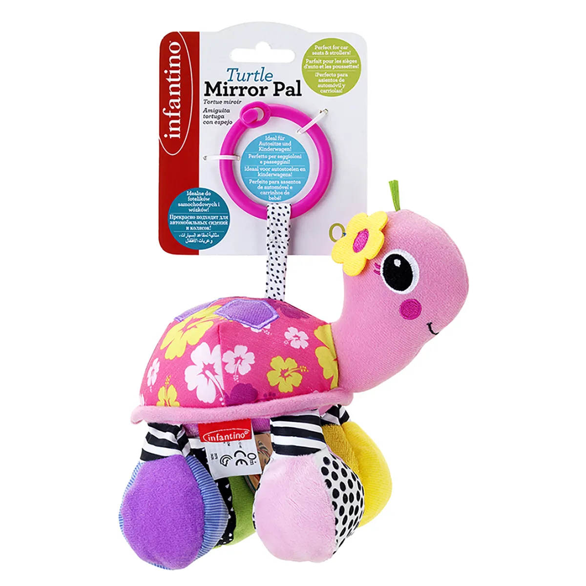 Infantino Sonaglino tartaruga rosa – morbido e colorato