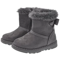 Chicco Stivaletto frutta con zip e finto pelo grigia fiocco –