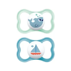Mam Succhietti air 16+ silicone bio-circolare conf. doppia verde/blu –