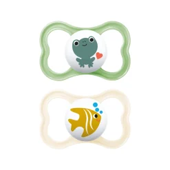 Mam Succhietti air 16+ silicone bio-circolare conf. doppia verde/panna –